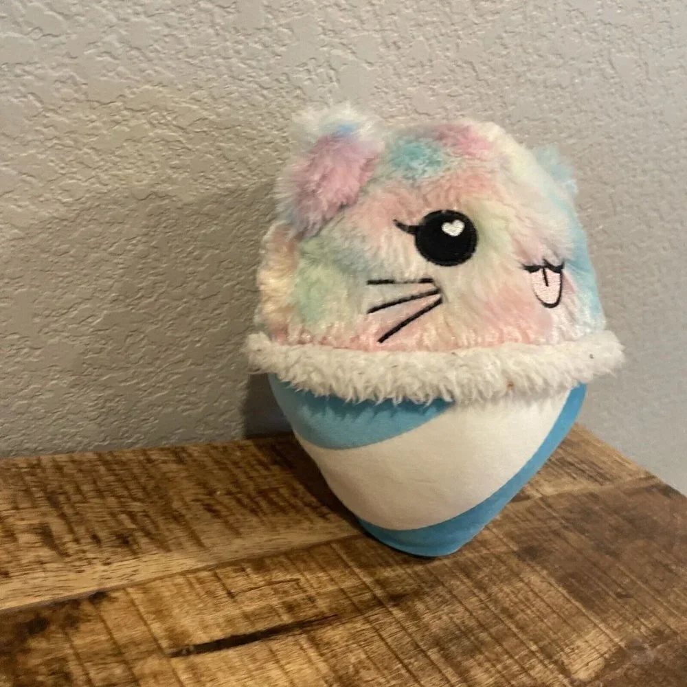 Cute And Cuddly Marshmallow Snow Cone Kitty Plush Stuffed Animal Toy 9.5